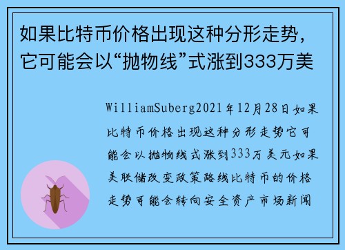 如果比特币价格出现这种分形走势，它可能会以“抛物线”式涨到333万美元 